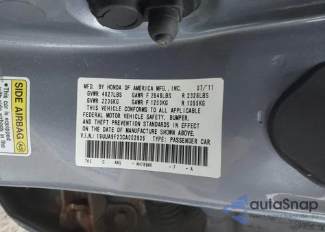 2012 Acura Tl 3.7 z USA, uszkodzony, nr VIN 19UUA9F23CA002935